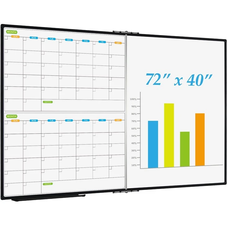 Opvouwbaar whiteboard voor wandmontage